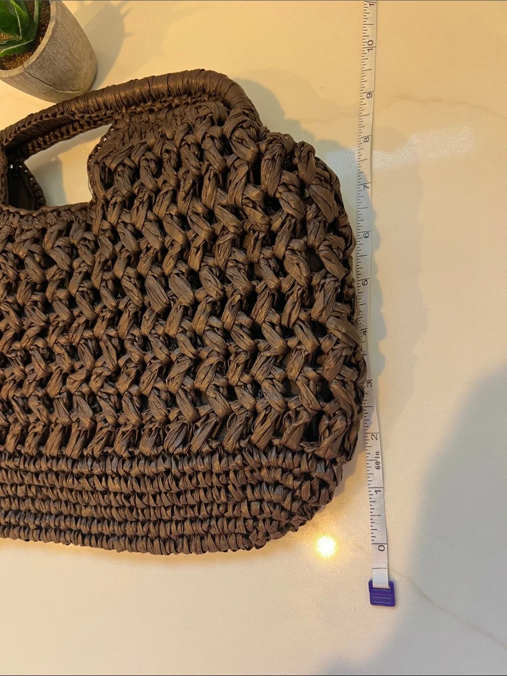 Handwoven Brown Crochet Clutch - Women’s Bags